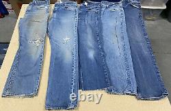 LOT OF 20 Vintage 90's-2000's LEVI'S 501's Farmer Denim Jeans Ripped Worn