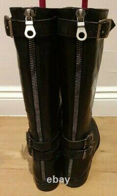 Ladies Black Leather Biker Boots By Paul Smith Men Only range Sz 39 UK6 VGC
