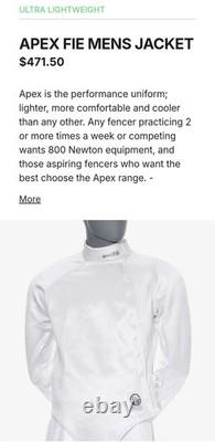 Leon Paul Men's Apex Range FIE 800N Fencing Jacket Size UK/USA34 Right Handed