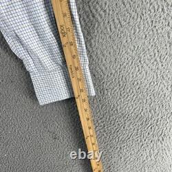 Loro Piana Shirt Mens Medium Button Up Cotton Check Long Sleeve Italy