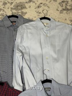 Lot of 16 Mens Dress Shirts Size Small Banana Republic J Crew Kenneth Cole Plaid