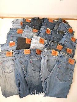 Lot of 20 pair of Levi's Jeans/Size Range 28-42/Wholesale/Upcycle