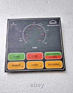MAN B&W OVERSPEED RANGE 0 TO 1200 RPM meter display #fast shiping