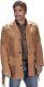 Men Brown Native American Cowboy Leather Jacket Western Suede Bead Fringe Jacket