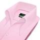 Men High Open Button Down Collar Buttonless Pink Houndstooth Formal Events Shirt