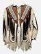 Men Native American Cowboy Fringed & Beaded Western White Leather Suede Jacket