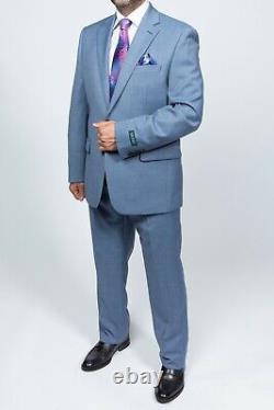 Men RALPH LAUREN Suit Wool Blend Two Button Shark Texture Formal 0278 Sky Blue