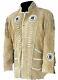 Men Western Suede Leather Jacket Native American Beaded Fringe Cowboy Jacket