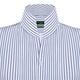 Men's Celebrity Style 100% Cotton Shirt High Open Collar Sky Blue White Stripes