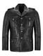 Men's Classic German Style Real Leather Coat Hip Length Soft Lambskin Leather