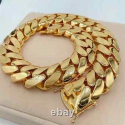 Men's Custom 25mm Wide 26 Inch Long Solid Handmade Cuban Link Necklace Brass