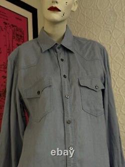 Men's Designer Dress Shirt-button Down-Indigo-Kilomet 109-Heritage-Menswear