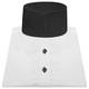 Men's Evening White Shirt With Black Collar High Band Chinese Mandarin Collar