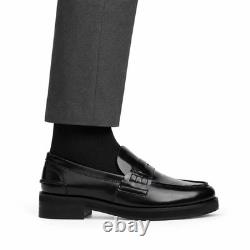 Men's Handmade Black Box Leather Loafers Premium Range