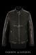 Men's Leather Jacket Black Elasticated Diamond Quilted Front Racer Jacket 465-s