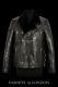 Men's Leather Jacket Black With Black Shearling Lined Veg Tanned Biker Jacket