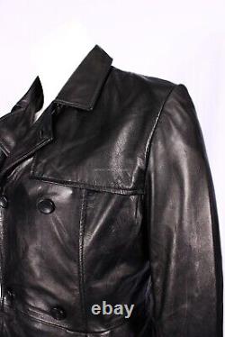 Men's Morpheus The Mafia Long Coat Style Black Real Nappa Leather Trench