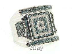 Men's Pave Set With 4.20 ct Moissanite Engagement Ring In 935 Argentium Silver