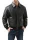 Men's Real Leather Flight Bomber Pilot Motorcycle Jacket-black