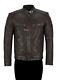 Men's Real Leather Jacket Fitted Brown Napa Classic Racer Style Fashion Jacket