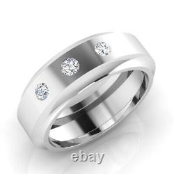 Men's Ring Engagement Band in 925 sterling Silver 0.27ct Round Simulated Diamond