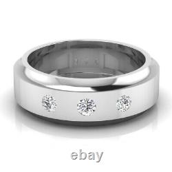 Men's Ring Engagement Band in 925 sterling Silver 0.27ct Round Simulated Diamond