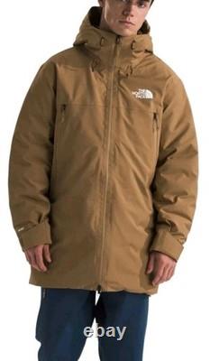 Men's The North Face MTN Range Down Parka Utility Brown Size Medium Relaxed Fit