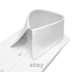 Men's Vintage High Long Round Pointed Collar White Shirt 1930s Goodfellas Style
