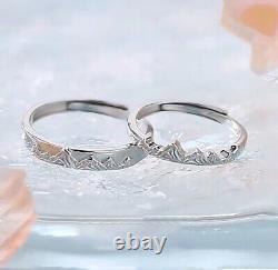 Men's & Women's Wonderful Mountain Engraved Matching Wedding Couple Band Set