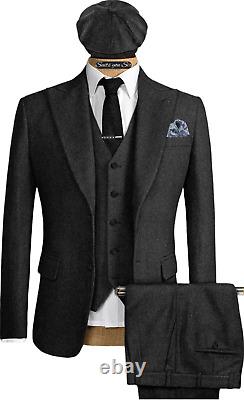 Mens 3 piece suit Bespoke made to measure -Tweed Herringbone -Tom Shelby Range