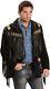Mens Native American Cowboy Leather Jacket Western Suede Fringe & Beaded Jacket