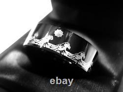 Mens Ring, Mountains Range Ring, Wave Ring, Moon and Stars, Mens Wedding Bands