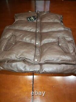 Mens Smart Range Genuine Leather Puffer Vest Sz. 3XL(U. K.)/2XL(U. S.)