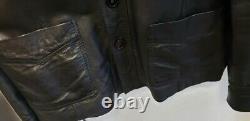 Mens Smart Range London Black Soft Leather Button Jacket XL Read