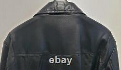 Mens Smart Range London Black Soft Leather Button Jacket XL Read