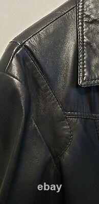 Mens Smart Range London Black Soft Leather Button Jacket XL Read