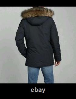 NEW Abercromb & Fitch Men's Sentinel Range Sherpa Parka Coat Navy Medium