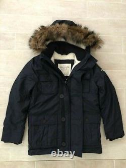 NEW Abercromb & Fitch Men's Sentinel Range Sherpa Parka Coat Navy Medium