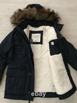 NEW Abercromb & Fitch Men's Sentinel Range Sherpa Parka Coat Navy Medium