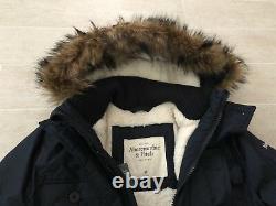 NEW Abercromb & Fitch Men's Sentinel Range Sherpa Parka Coat Navy Medium