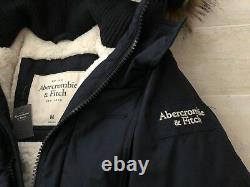 NEW Abercromb & Fitch Men's Sentinel Range Sherpa Parka Coat Navy Medium