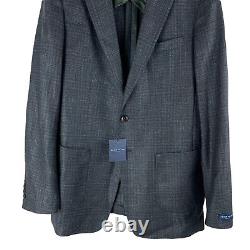 NEW Peter Millar Range Wool Cashmere Windowpane Sport Coat Blazer Men Size 42L