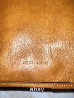 NEW Pratesi Secchieta Briefcase, Leather Messenger Bag Cognac $625