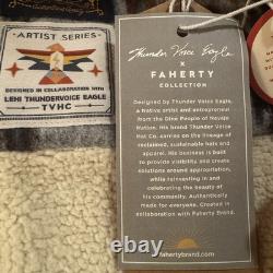 NWT Faherty Thunder Voice Eagle Range High Pile Fleece CPO Jacket Mens Large