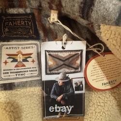 NWT Faherty Thunder Voice Eagle Range High Pile Fleece CPO Jacket Mens Large