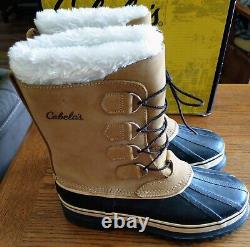 NWT MEN'S 9D CABELA'S LEATHER SOREL CARIBOU WINTER RANGE PAC BOOTS withBOX