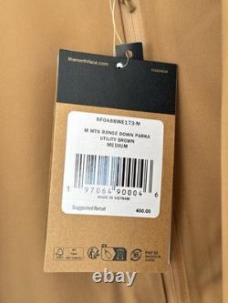 NWT The North Face Men's MTN Range Down Utility Brown Parka Coat Size M $400