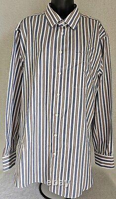 Neiman Marcus Button Down Shirt Mens Size 16.5 34 35 Multicolor Striped