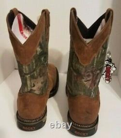 New Mens 12 M Rocky Long Range Square Toe Waterproof Camo Western Boots 11 Tall