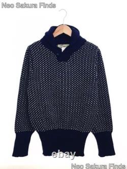 Niffi THE NAUTICAL RANGE Men's Navy Birds Eye Knit Sweater Made in UK S